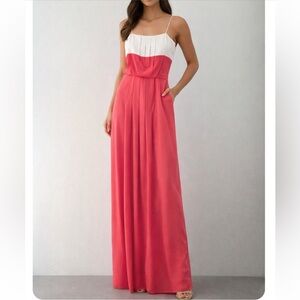 Sachin + Babi maxi pleated spaghetti strap dress